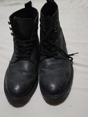 Base London Midnight Green Brogue Boots.